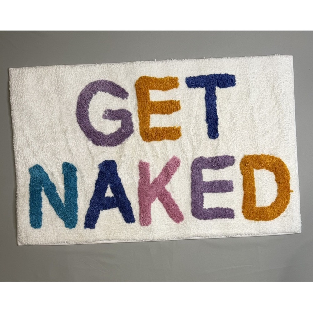 2D Luxurious "Get Naked" White Bathroom,Non-Slip Backing,Entrance Mat